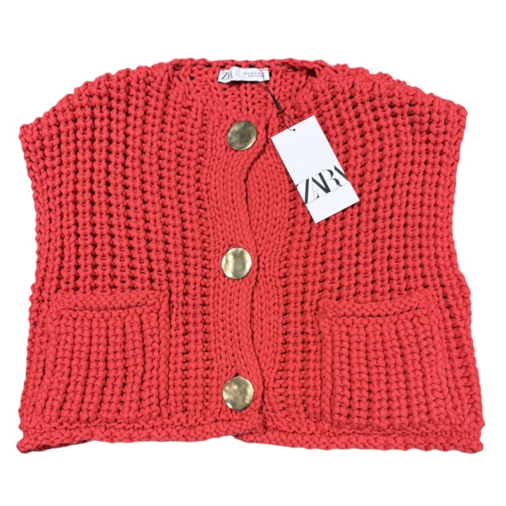 Zara Kids Vibrant Knit Cardigan with Gold Buttons